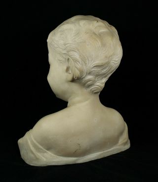 Antique Italian Carved Marble Bust of a Young Boy 4