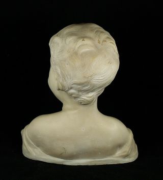 Antique Italian Carved Marble Bust of a Young Boy 5
