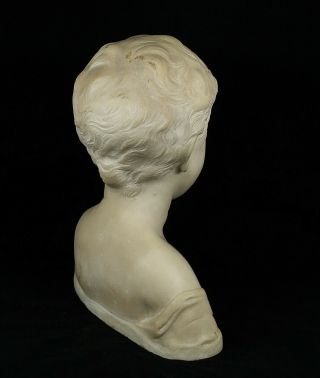Antique Italian Carved Marble Bust of a Young Boy 6