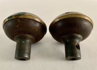 Antique Ornate Brass Capped Door Knobs Victorian Architectural Salvage 7