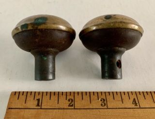 Antique Ornate Brass Capped Door Knobs Victorian Architectural Salvage 8