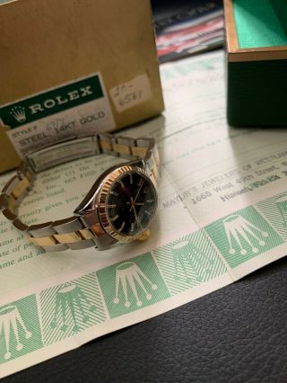 Vintage Rolex Oyster Perpetual Date 14K Yellow Gold & Stainless Steel Ladies 5