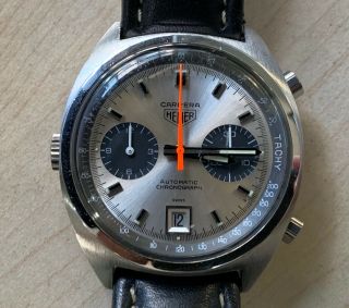 Vintage Heuer Carrera Automatic Chronograph C 794 - 3 Stainless Steel Authentic