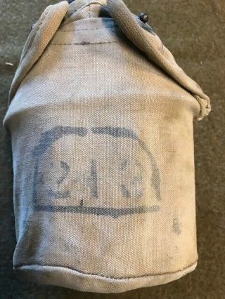 WW2 USMC 2nd Pattern Canteen Cover With Canteen & Cup - Unit Marked 2