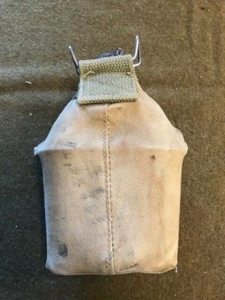 WW2 USMC 2nd Pattern Canteen Cover With Canteen & Cup - Unit Marked 4
