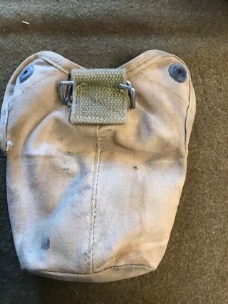 WW2 USMC 2nd Pattern Canteen Cover With Canteen & Cup - Unit Marked 7