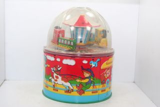 Vintage 1960 ' s Tin Litho Tippy Toy Choo Choo Train Toy by T.  P.  S.  Japan 2