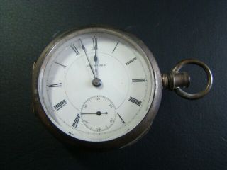 Antique 1883 Rockford Watch Co Pocket Watch Size 18 Coin Silver Engraved Case 7j