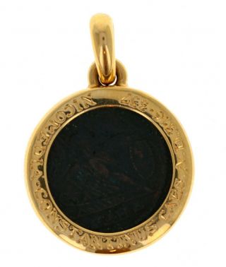 Rare Bvlgari Bulgari Monete Roma Constantinus Ancient Coin Gold Pendant Charm 3