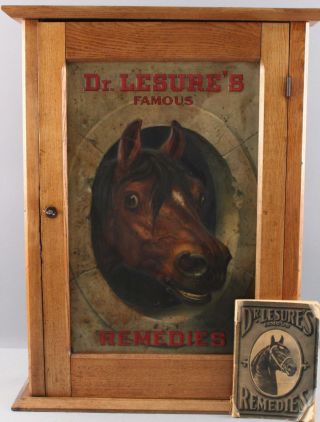 Antique DR.  LESURES REMEDIES Veterinary Medicine Country Store Cabinet Sign Book 2