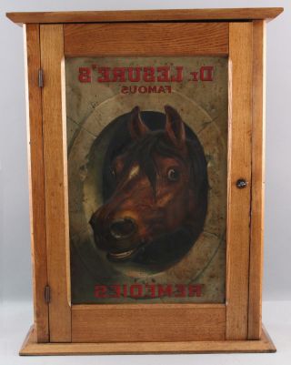 Antique DR.  LESURES REMEDIES Veterinary Medicine Country Store Cabinet Sign Book 3