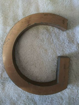 Vintage Architectural Salvage Large Heavy Bronze Letter " G " G 8 "