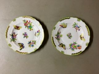 Herend Queen Victoria 7 1/2” Salad/dessert Plates,  Two