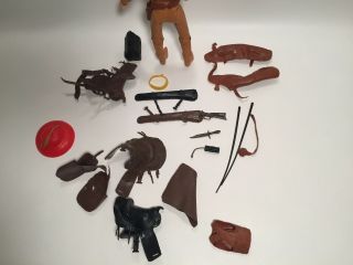 JOHNNY WEST vintage 60s action figure with MANY accessories COWBOY toy MARX 4
