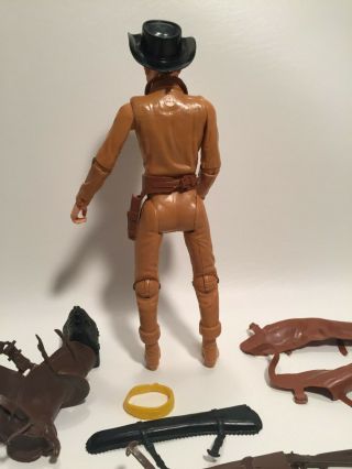 JOHNNY WEST vintage 60s action figure with MANY accessories COWBOY toy MARX 5