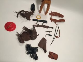 JOHNNY WEST vintage 60s action figure with MANY accessories COWBOY toy MARX 6