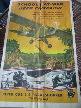 World War Ii Poster War Bond Poster Schools At War Piper Cub 64