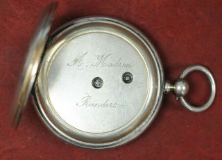 Antique A Madsen Randers Pocket Watch Size 12 Silver Case 3