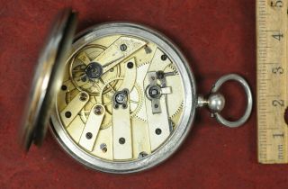 Antique A Madsen Randers Pocket Watch Size 12 Silver Case 4
