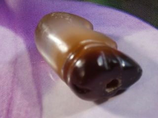 ANCIENT PYU KINGDOM BANDED CHUNG AGATE ELEPHANT AMULET BEAD RARE 23.  8 BY 15 MM 12