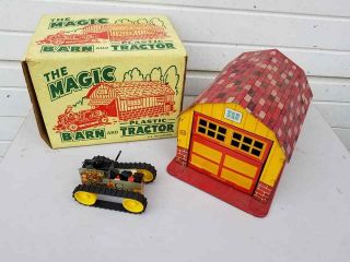 Vintage Marx The Magic Barn And Tractor Play Set Tin Litho With Box