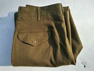 Ww2 Us Army Button Fly Wool Officers Trousers Size 34x35 Unissued - 1942