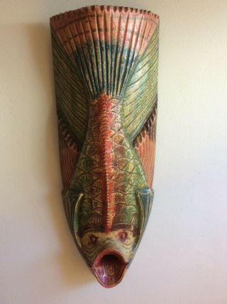 Vintage Carved Wood Fish,  Folk Art