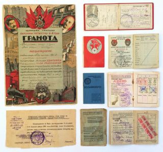 100 Set Of Rare Documents Voroshilov Sharpshooter Ussr 1930s