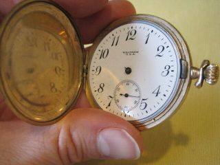 Waltham Usa Antique Pocket Watch Gold Colored 9766235 Missing Hands