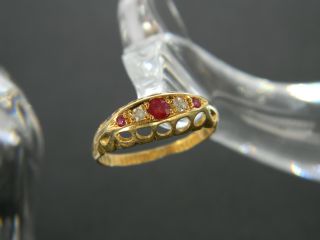 Antique/victorian 18ct Gold Ruby And Diamond Ring Ring From 1890