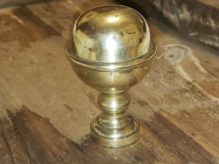 Large Antique English Brass Finial Newel Post Topper Architectural Salvage