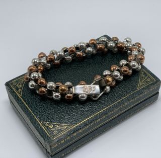 Vintage Antique William Spratling Copper & Silver Caviar Bracelet