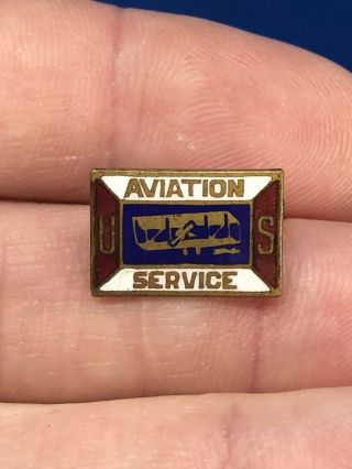 Wwi Us Army Air Service Corps Insignia Aviation Badge Pin Rare Biplane Pilot
