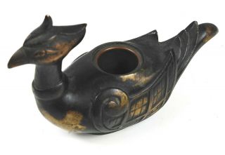 Stunning Rare Antique Heavy Chinese Bronze Bird Incense Burner