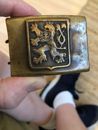 Rare Old Czech Army Belt Buckle Wwi To Wwii Era