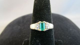 Rare James Avery 14k Verona Diamond Emerald Ring Sixe 7.  25 Retired