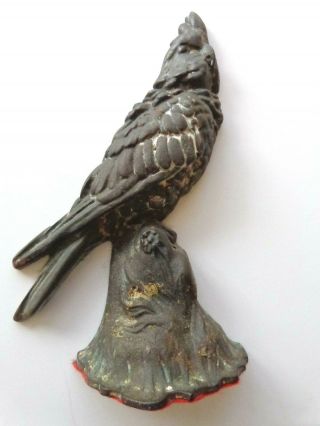 Rare Antique Cast Iron Cockatoo Parrot Door Stop