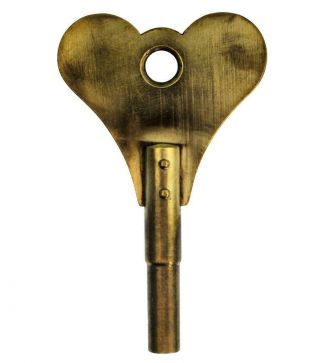 Vintage Fusee Clock Key 2⅞ " Brass - Fits 4.  25mm Pegs - Ref.  K117