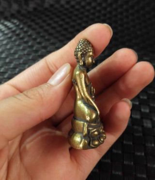 China ' s archaize brass Medicine Buddha Small statue 3