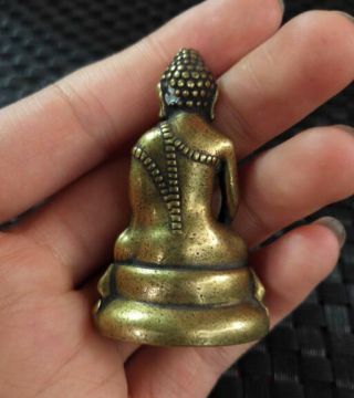 China ' s archaize brass Medicine Buddha Small statue 4
