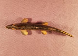 Oscar Peterson 1930s Carved Eye Walleye Fish Spearing Decoy 5