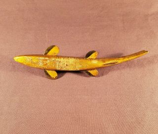 Oscar Peterson 1930s Carved Eye Walleye Fish Spearing Decoy 6