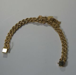 VINTAGE 14 Karat Solid Gold double rope tassel bracelet 32.  5 gram 10