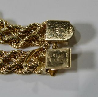 VINTAGE 14 Karat Solid Gold double rope tassel bracelet 32.  5 gram 12