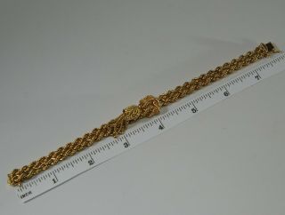 Vintage 14 Karat Solid Gold Double Rope Tassel Bracelet 32.  5 Gram