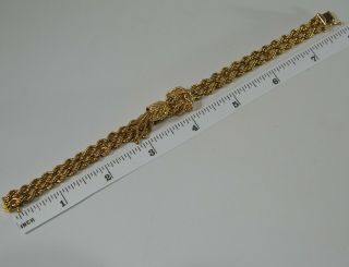 VINTAGE 14 Karat Solid Gold double rope tassel bracelet 32.  5 gram 2