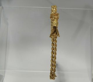 VINTAGE 14 Karat Solid Gold double rope tassel bracelet 32.  5 gram 3
