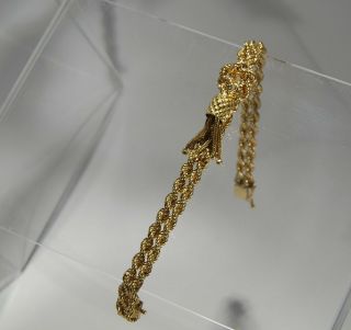 VINTAGE 14 Karat Solid Gold double rope tassel bracelet 32.  5 gram 4