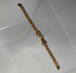 VINTAGE 14 Karat Solid Gold double rope tassel bracelet 32.  5 gram 5
