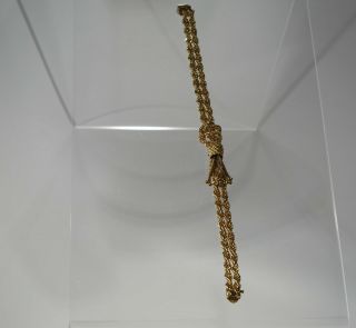 VINTAGE 14 Karat Solid Gold double rope tassel bracelet 32.  5 gram 8
